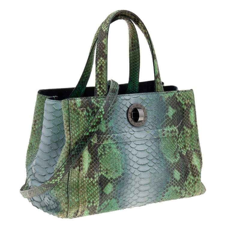 Pre Owned Bvlgari Multicolor Python Leather Shoulder Bag
