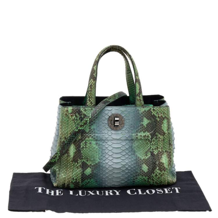 Pre Owned Bvlgari Multicolor Python Leather Shoulder Bag