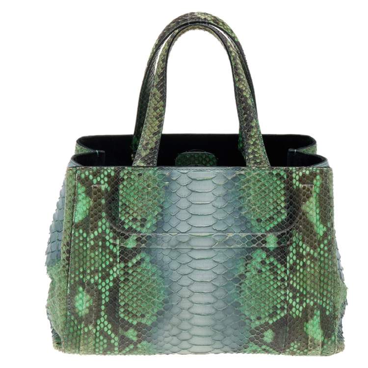 Pre Owned Bvlgari Multicolor Python Leather Shoulder Bag