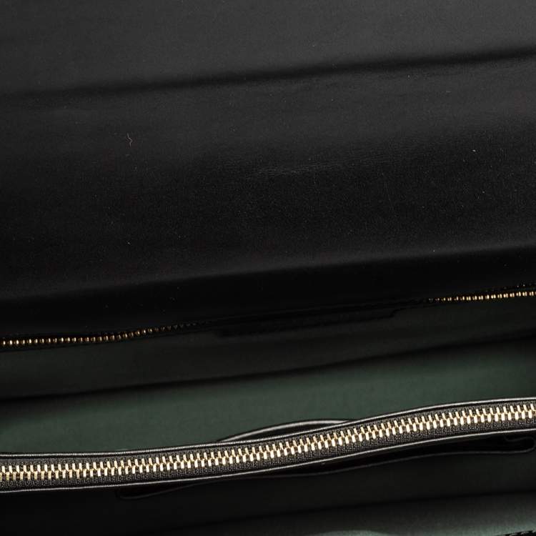 Pre Owned Bvlgari Black Leather Large Serpenti Forever Flap Shoulder Bag