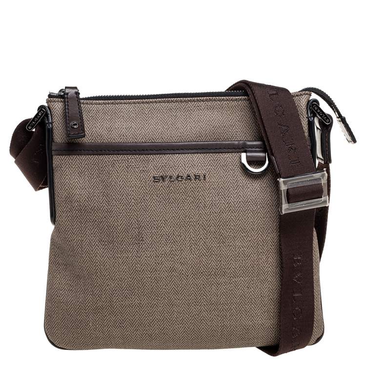 مملوكة مسبقًا Bvlgari Beige Coated Canvas Sling Bag