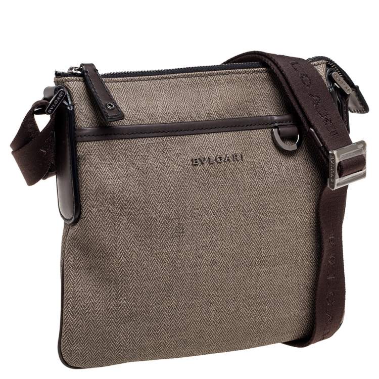 مملوكة مسبقًا Bvlgari Beige Coated Canvas Sling Bag