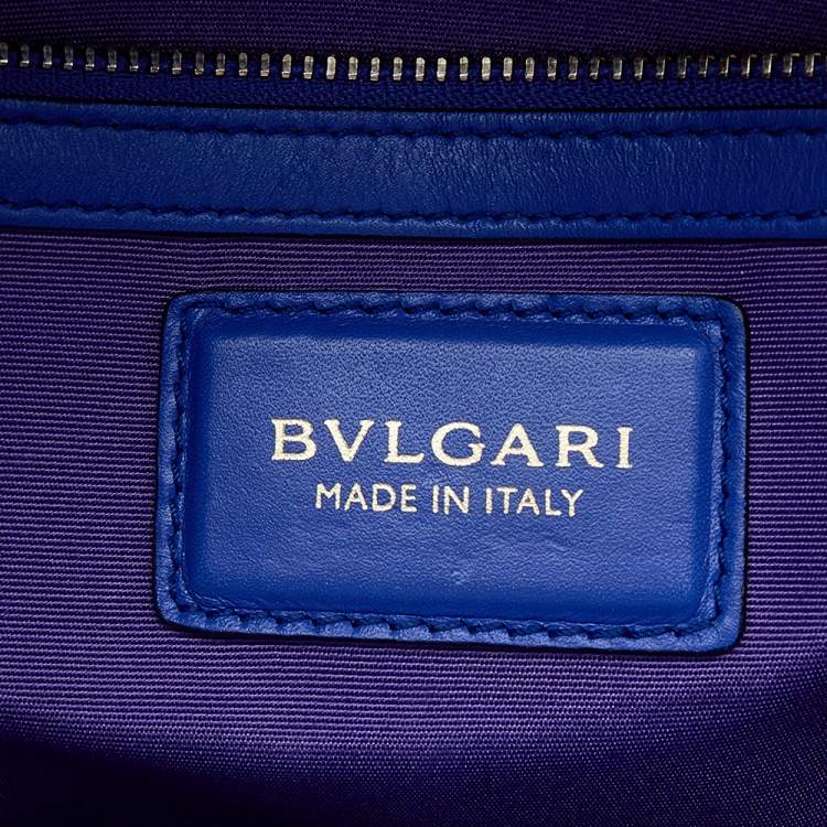 Pre Owned Bvlgari Blue Leather Medium Serpenti Forever Shoulder Bag
