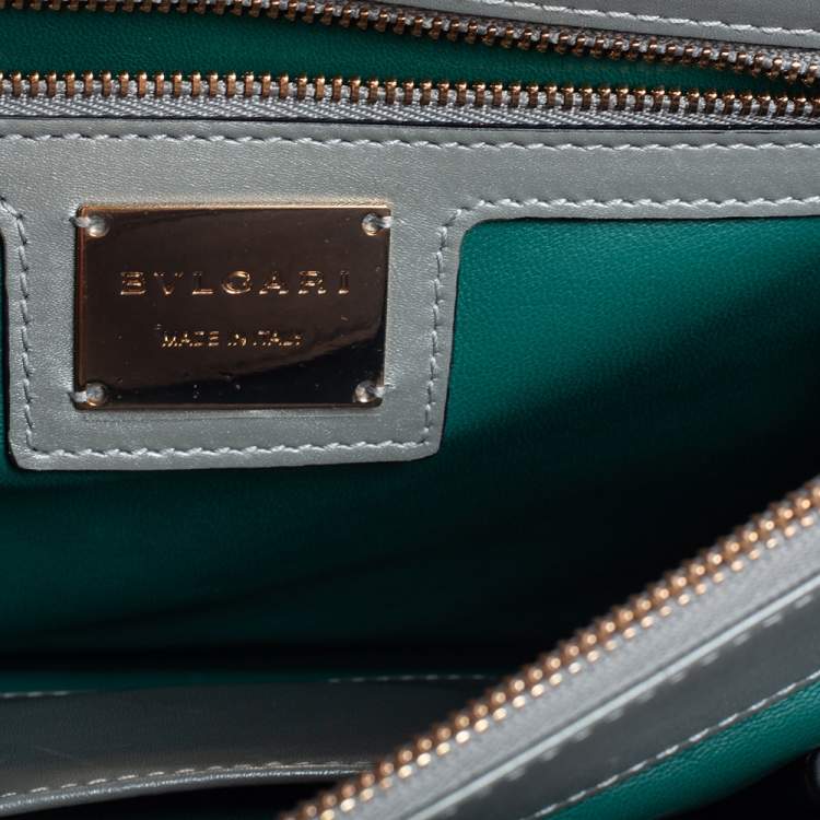Pre Owned Bvlgari Grey Stingray and Leather Medium Serpenti Forever Shoulder Bag