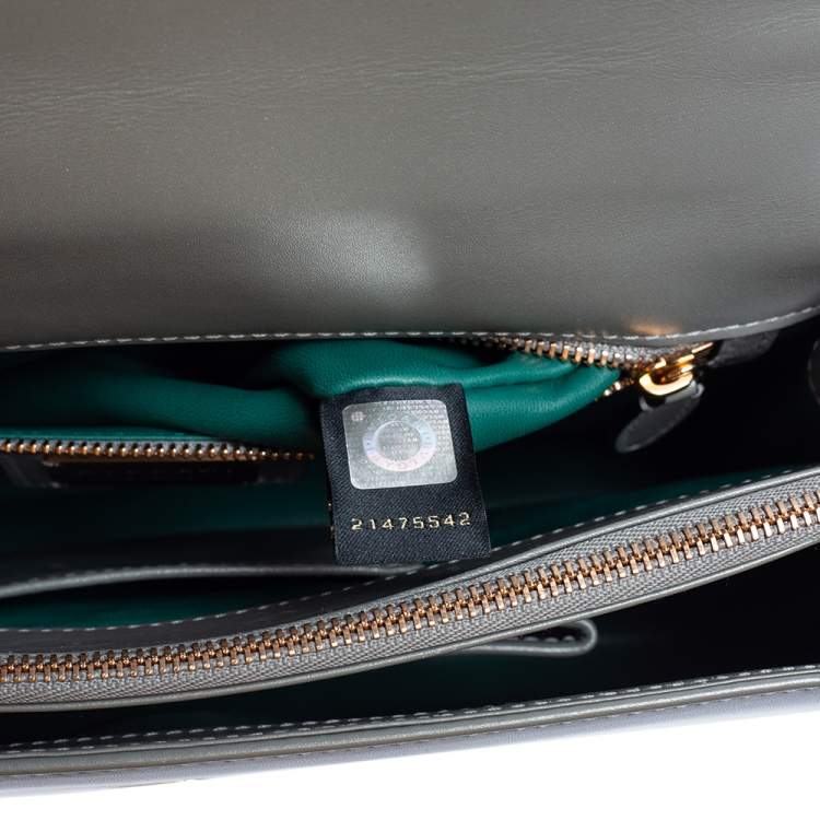 Pre Owned Bvlgari Grey Stingray and Leather Medium Serpenti Forever Shoulder Bag