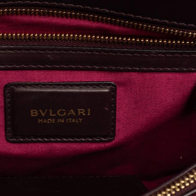 Pre Owned Bvlgari Plum Leather Medium Serpenti Forever Shoulder Bag