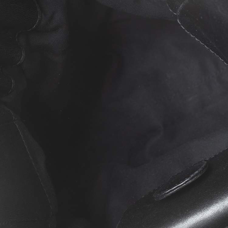 Pre Owned Bvlgari Black Leather Pleated Twit Tote