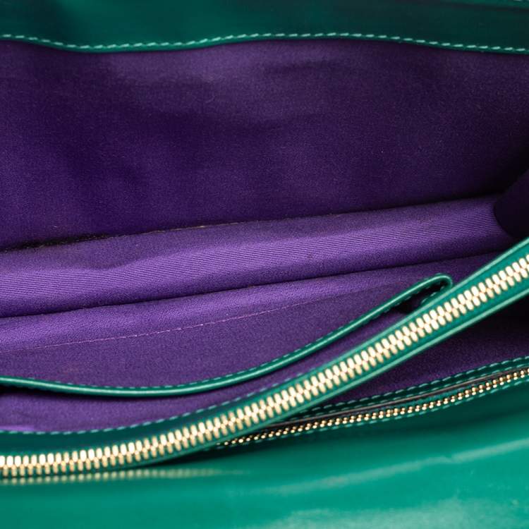 Pre Owned Bvlgari Green Leather Medium Serpenti Forever Shoulder Bag