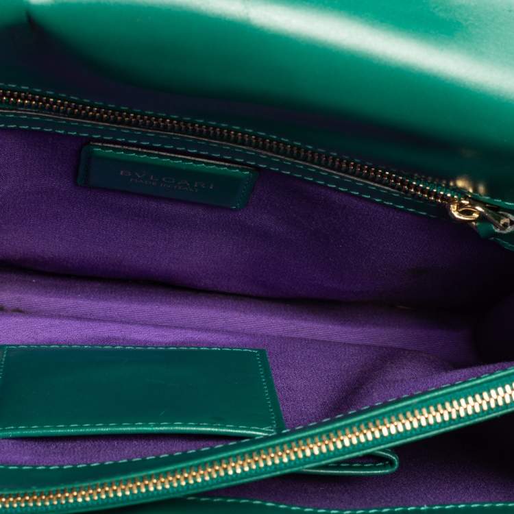 Pre Owned Bvlgari Green Leather Medium Serpenti Forever Shoulder Bag