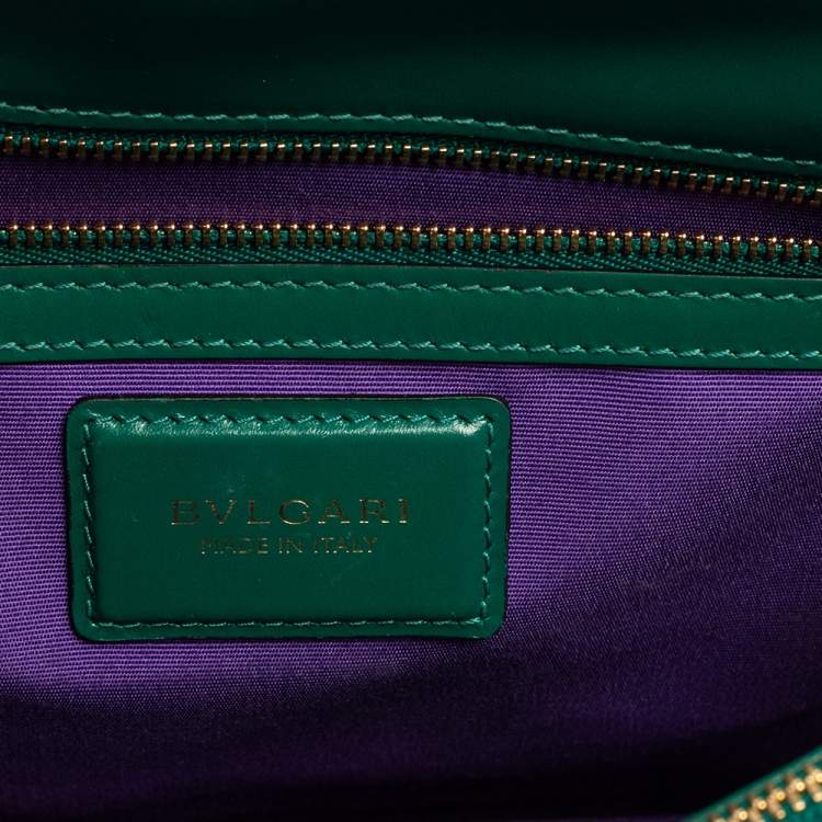 Pre Owned Bvlgari Green Leather Medium Serpenti Forever Shoulder Bag