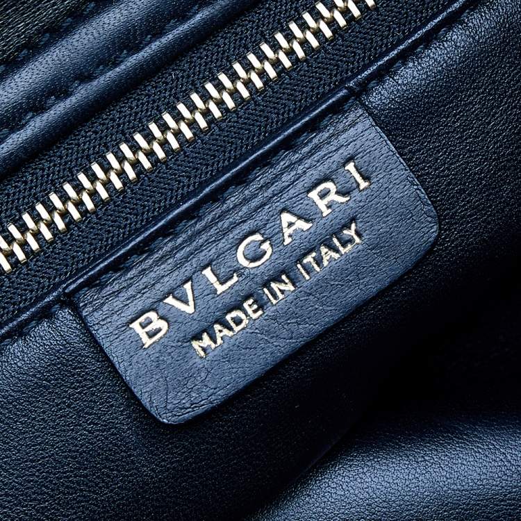 Pre Owned Bvlgari Black Quilted Leather Twistino Tina Shopper Tote