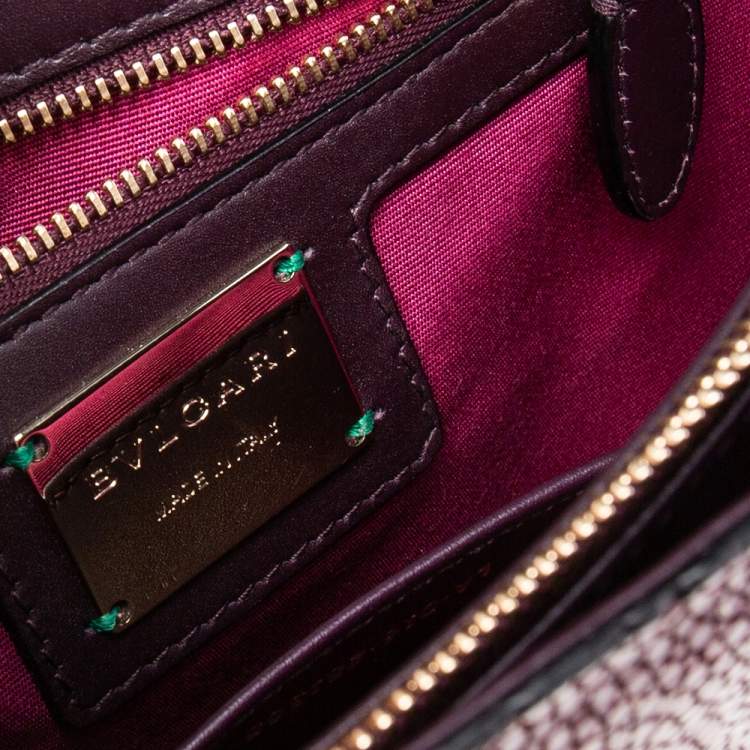 Pre Owned Bvlgari Plum Stingray and Leather Medium Serpenti Forever Shoulder Bag
