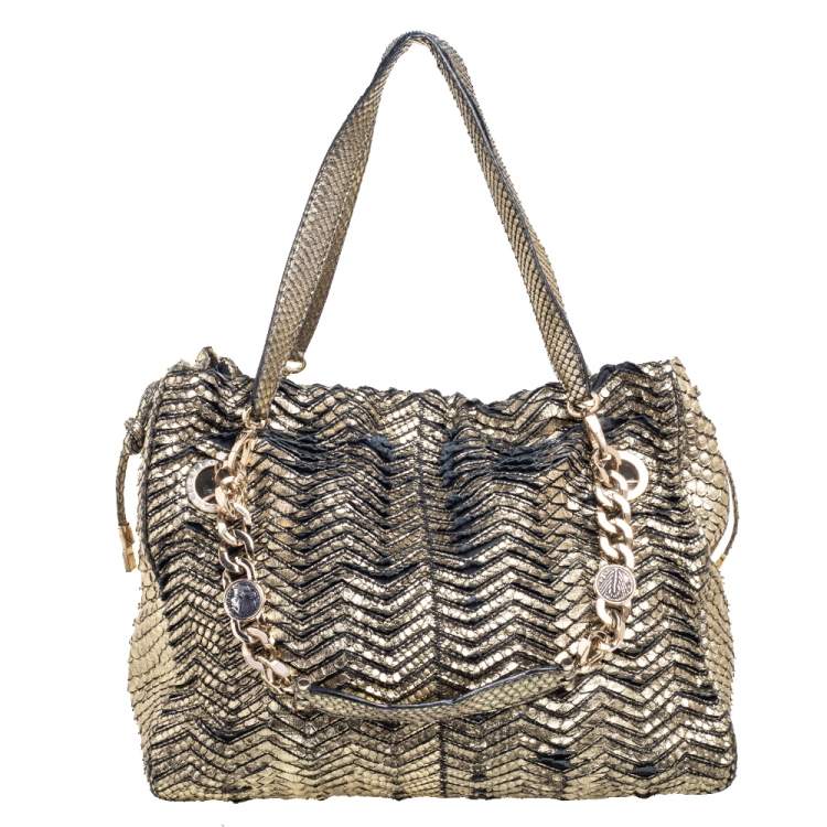 Pre Owned  Bvlgari Gold Python Monete Shoulder Bag