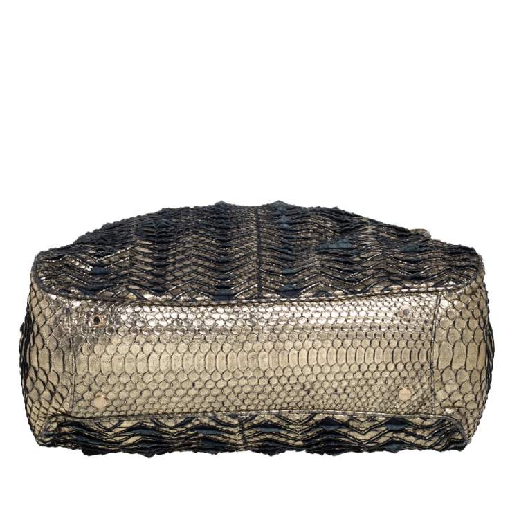 Pre Owned  Bvlgari Gold Python Monete Shoulder Bag