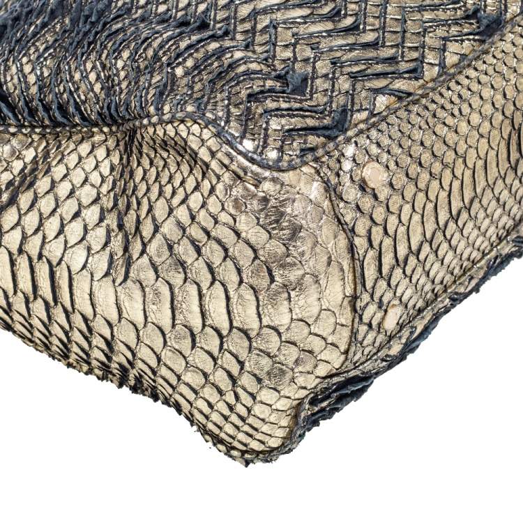 Pre Owned  Bvlgari Gold Python Monete Shoulder Bag