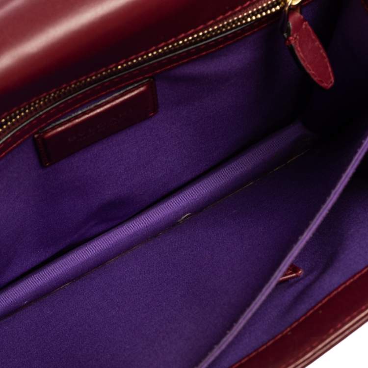 Pre Owned Bvlgari Burgundy Leather Serpenti Forever Top Handle Bag