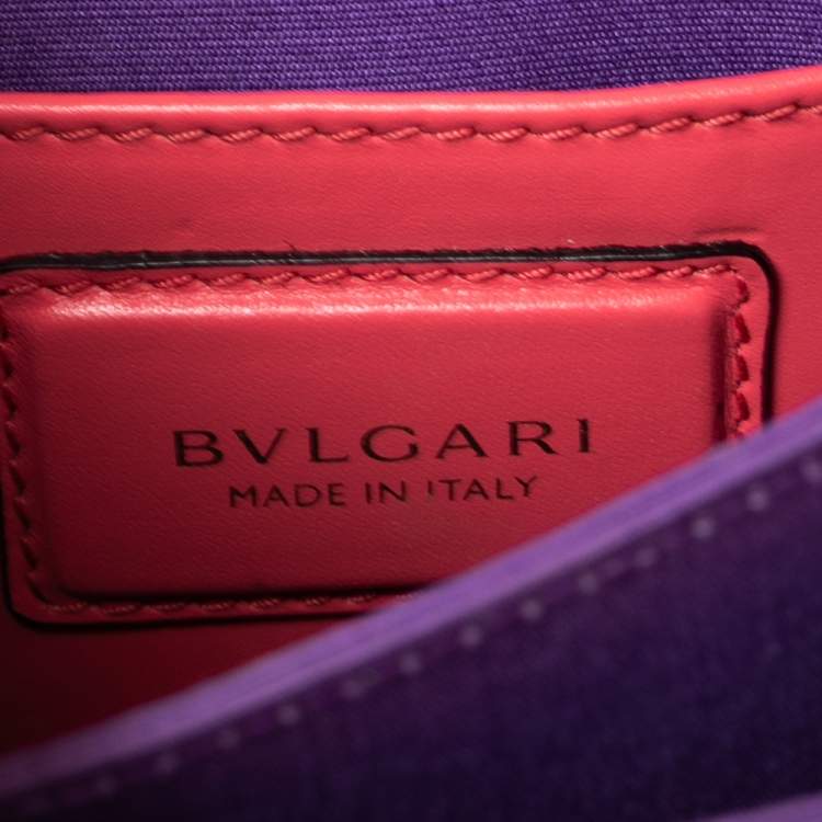 Pre Owned Bvlgari Pink Leather Serpenti Forever Flap Top Handle Bag