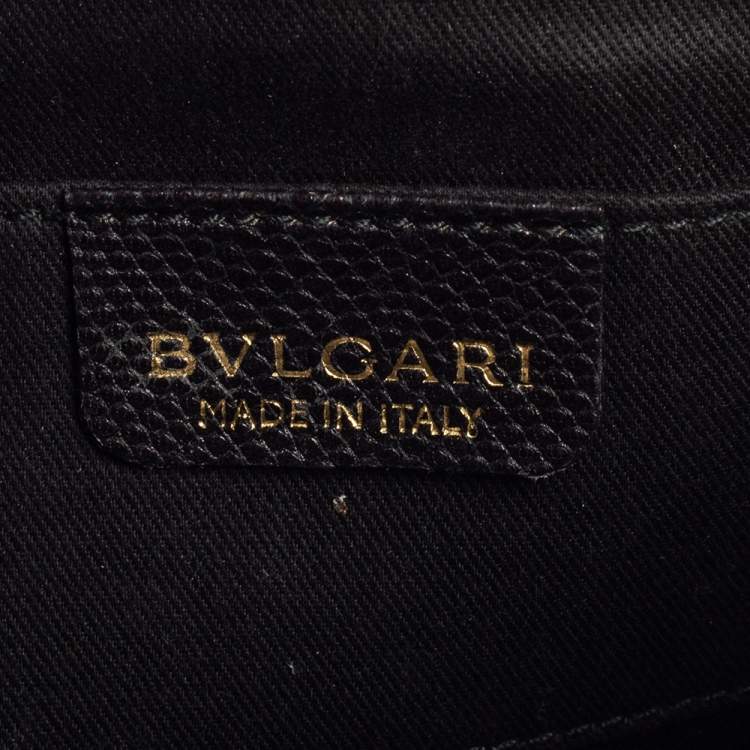 Pre Owned Bvlgari Black Karung Serpenti Forever Flap Shoulder Bag