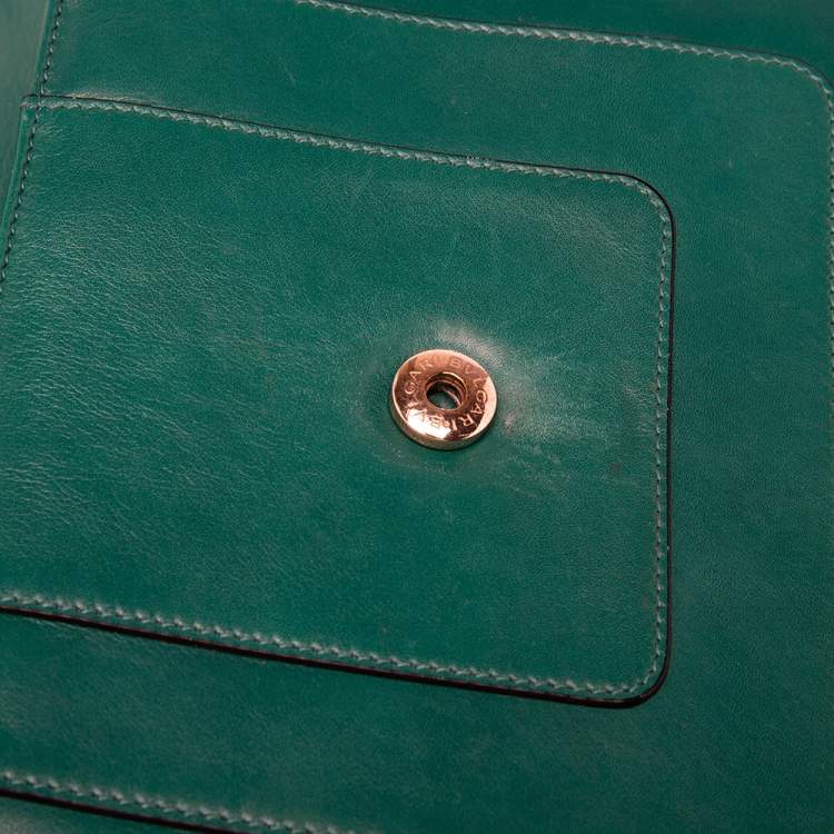 Pre Owned Bvlgari Green Leather Small Serpenti Forever Shoulder Bag
