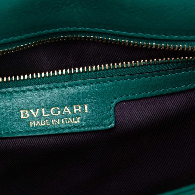 Pre Owned Bvlgari Green Leather Small Serpenti Forever Shoulder Bag