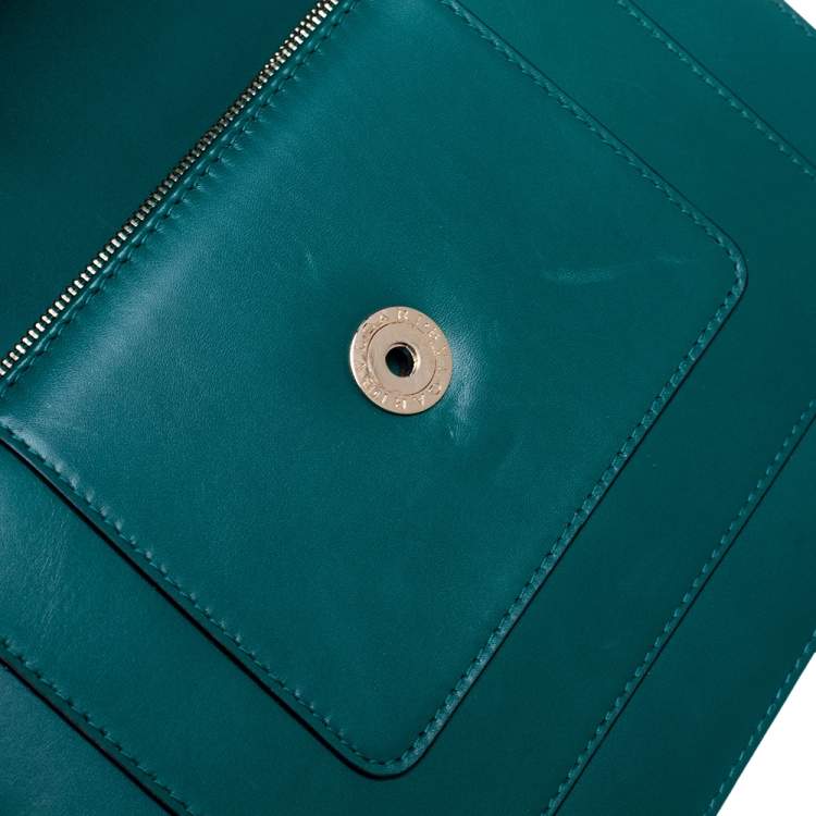 Pre Owned Bvlgari Emerald Green Leather Medium Serpenti Forever Shoulder Bag