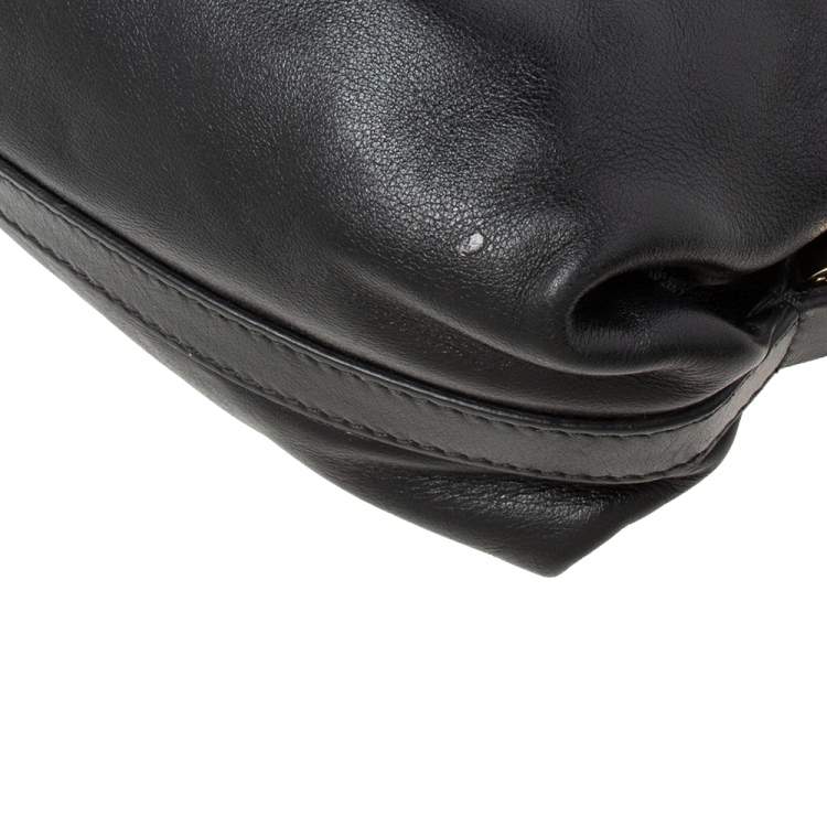 Pre Owned Bvlgari Black Leather Flap Shoulder Bag
