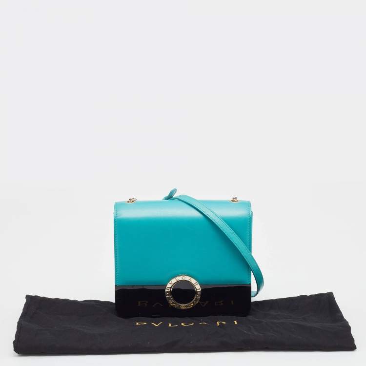 Pre Owned Bvlgari Turquoise Leather Crossbody Bag