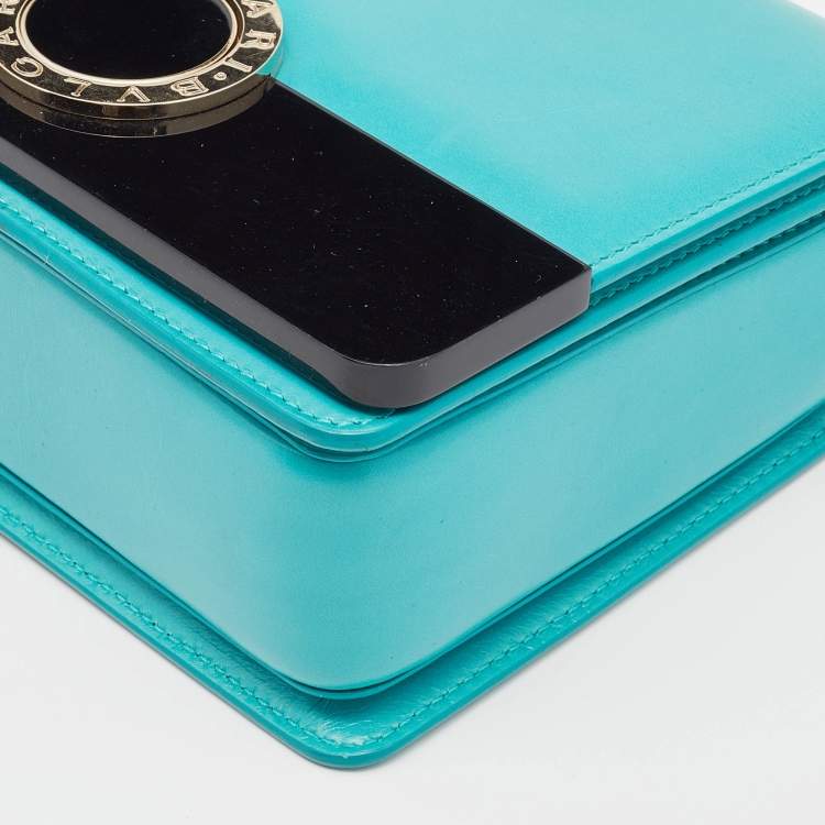 Pre Owned Bvlgari Turquoise Leather Crossbody Bag
