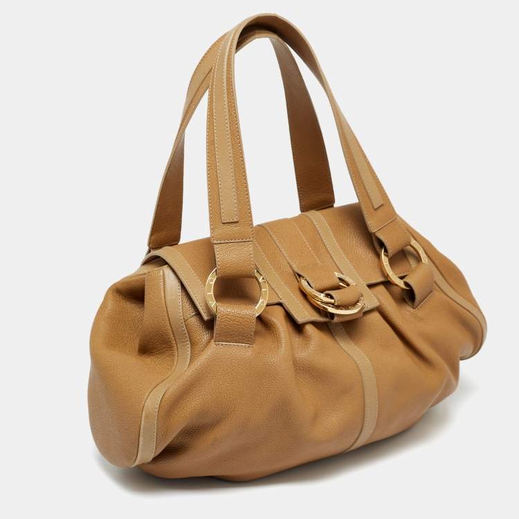 مملوكة مسبقًا Bvlgari Tan Leather Chandra Shoulder Bag
