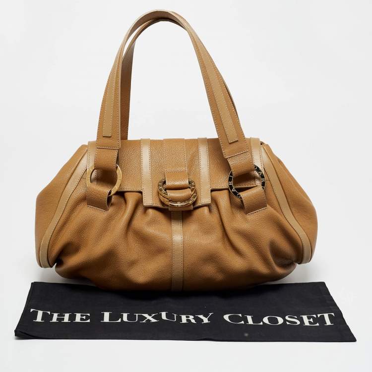 مملوكة مسبقًا Bvlgari Tan Leather Chandra Shoulder Bag