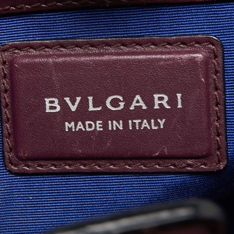 Pre Owned Bvlgari Plum Leather Large Serpenti Forever Flap Tote
