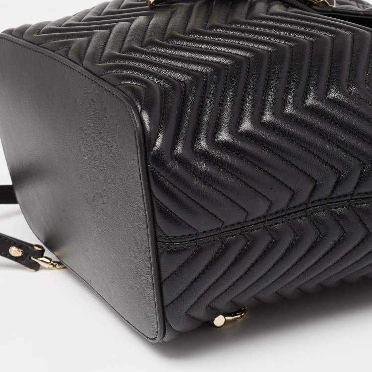 Pre Owned Bvlgari Black Quilted Leather Serpenti Forever Backpack