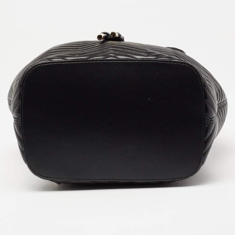 Pre Owned Bvlgari Black Quilted Leather Serpenti Forever Backpack