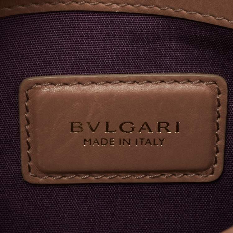 Pre Owned Bvlgari Beige/Black Leather and Perspex Small Flap Cover Shoulder Bag