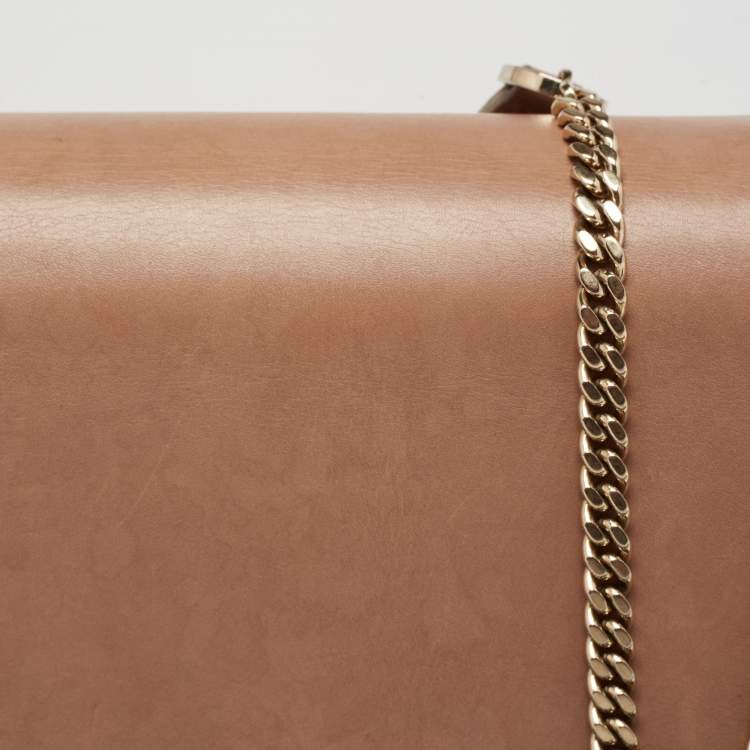 Pre Owned Bvlgari Beige/Black Leather and Perspex Small Flap Cover Shoulder Bag