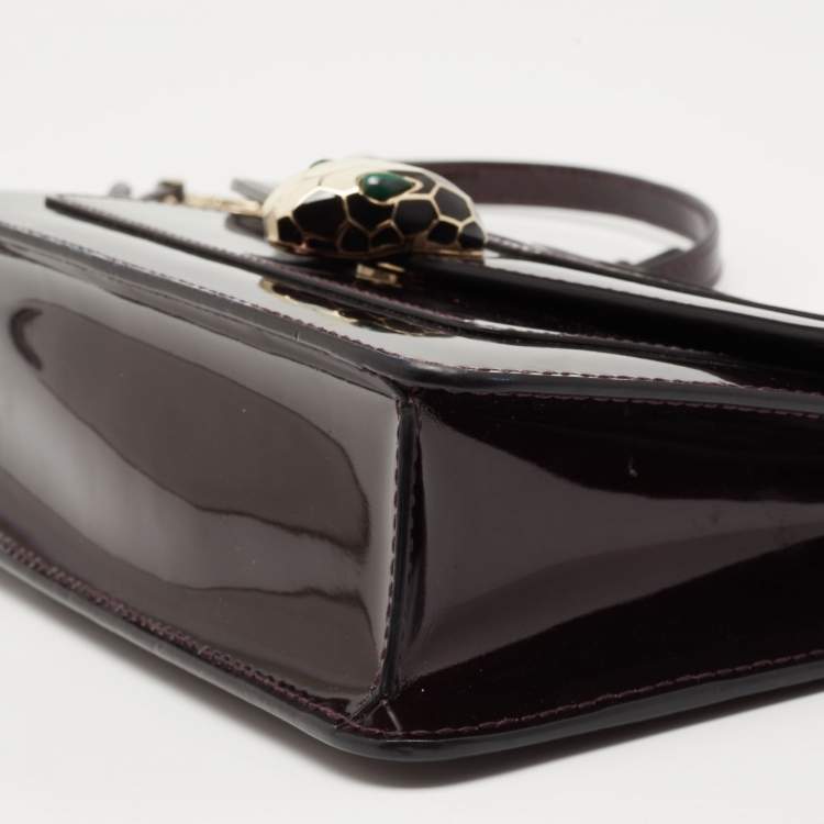 مملوكة مسبقًا Bvlgari Burgundy Patent Leather Serpenti Forever Shoulder Bag