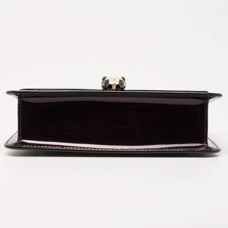 مملوكة مسبقًا Bvlgari Burgundy Patent Leather Serpenti Forever Shoulder Bag
