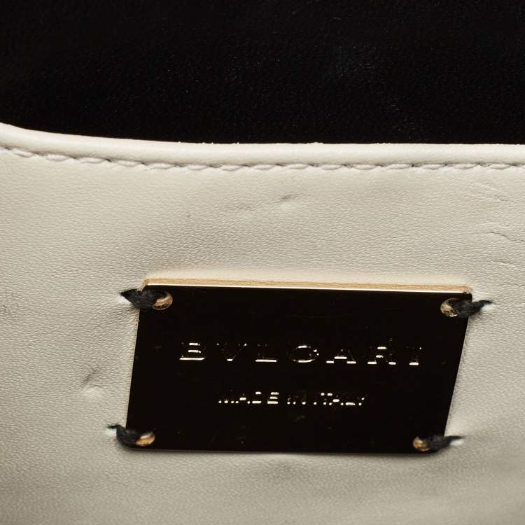 مملوكة مسبقًا Bvlgari Yellow/White Leather Serpenti Forever Shoulder Bag