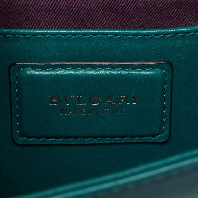 Pre Owned Bvlgari Green Leather Small Serpenti Forever Shoulder Bag