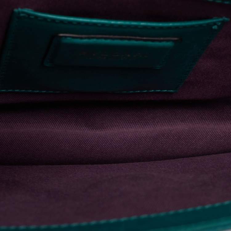 Pre Owned Bvlgari Green Leather Small Serpenti Forever Shoulder Bag