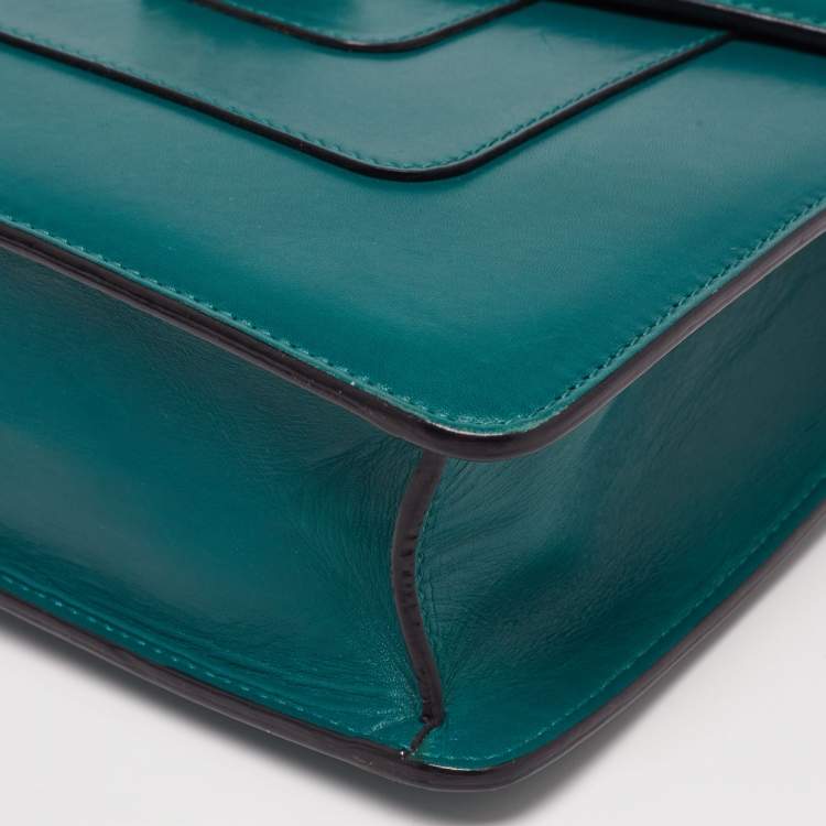 Pre Owned Bvlgari Green Leather Small Serpenti Forever Shoulder Bag