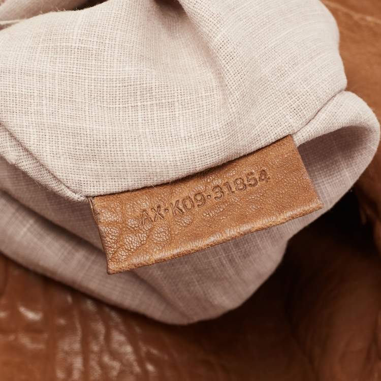 Pre Owned Bvlgari Brown Textured Leather Leoni Shoulder Bag