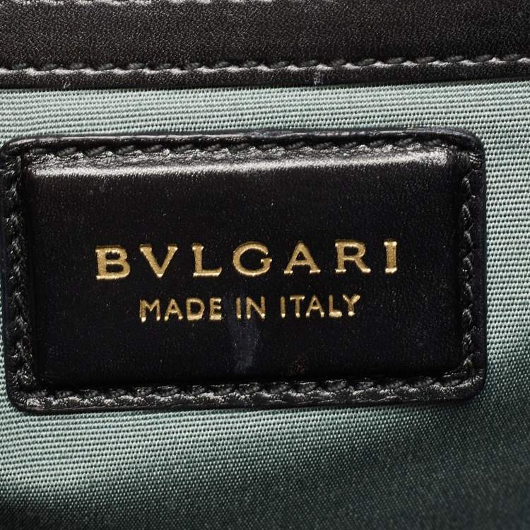 مملوكة مسبقًا Bvlgari Black Leather Medium Serpenti Forever Flap Shoulder Bag