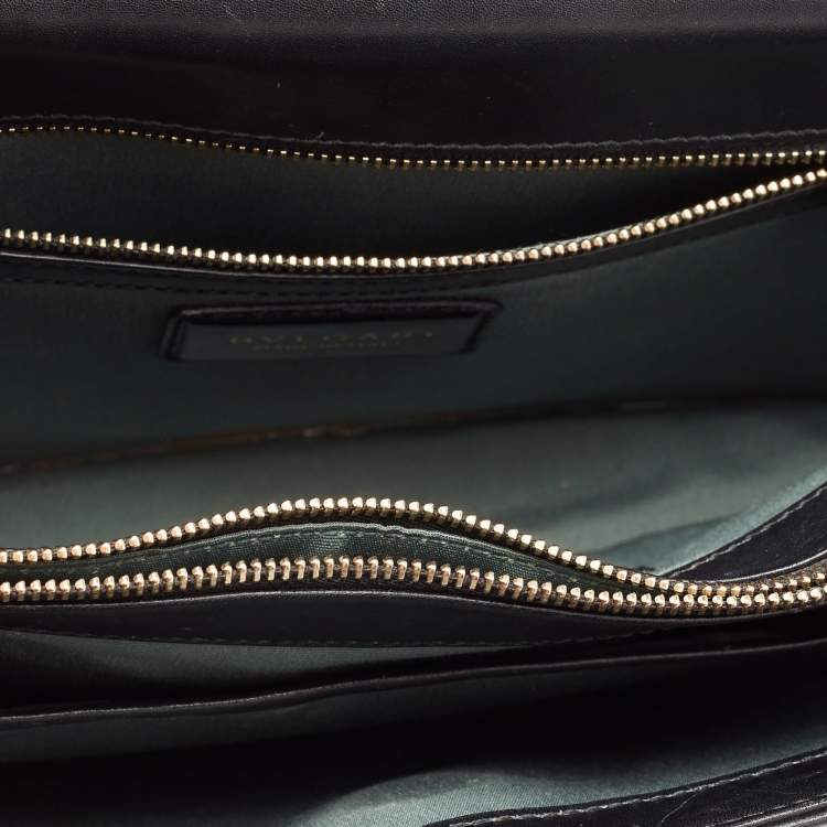 مملوكة مسبقًا Bvlgari Black Leather Medium Serpenti Forever Flap Shoulder Bag