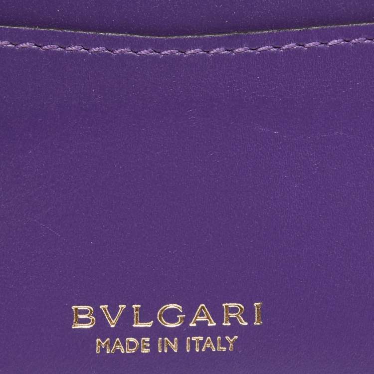 Pre Owned Bvlgari Green Leather Serpenti Forever Trifold Wallet