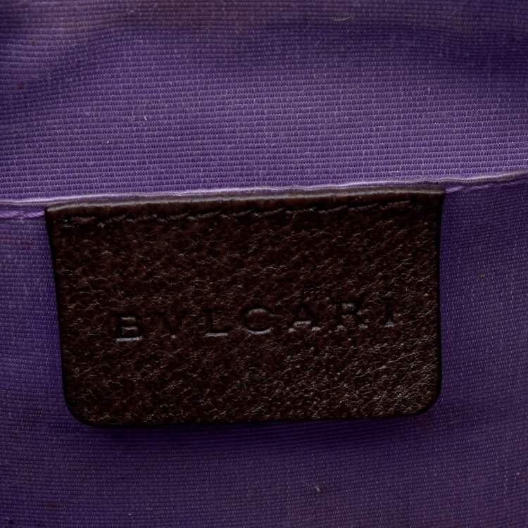 Pre Owned Bvlgari Beige/Brown Canvas and Leather Cylinder Bag