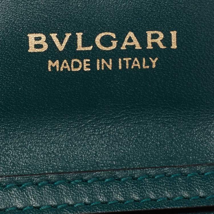 Pre Owned Bvlgari Green Leather Serpenti Forever Chain Wallet