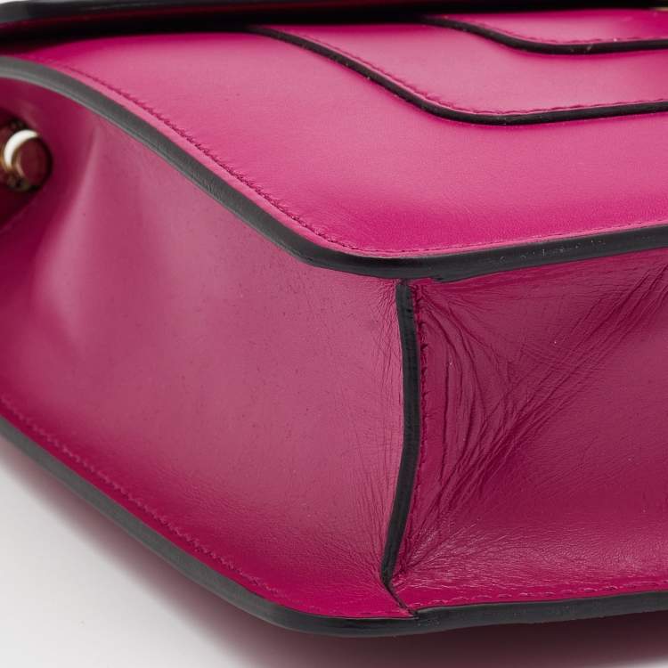 Pre Owned Bvlgari Magenta Leather Small Serpenti Forever Shoulder Bag