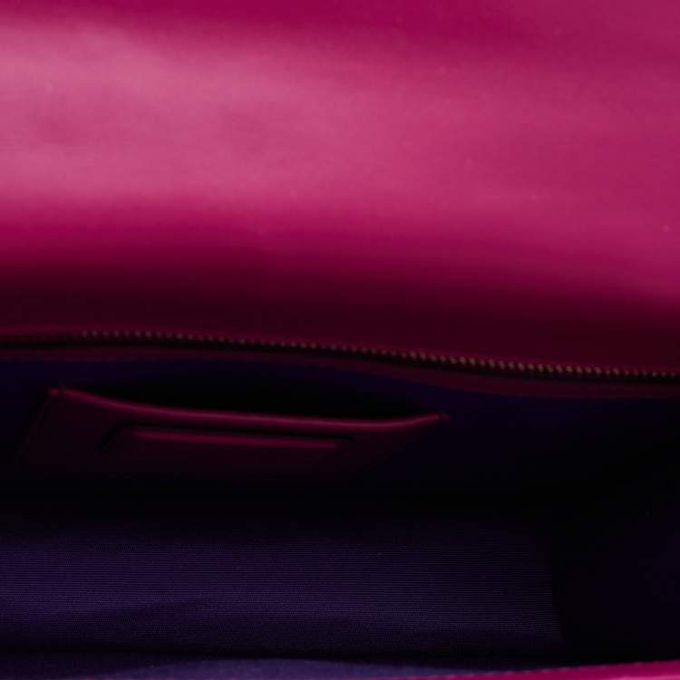 Pre Owned Bvlgari Magenta Leather Small Serpenti Forever Shoulder Bag