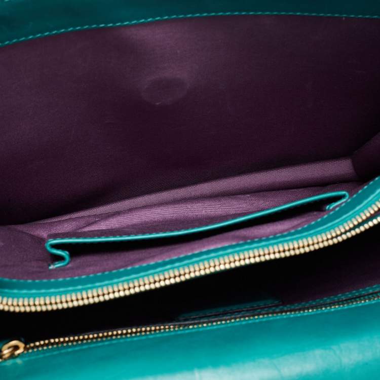 Pre Owned Bvlgari Green Leather Large Serpenti Forever Shoulder Bag